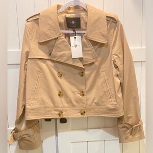 NWT ✨ 7 For All Mankind Khaki Cropped Jacket Size L ✨Stylish & Versatile✨